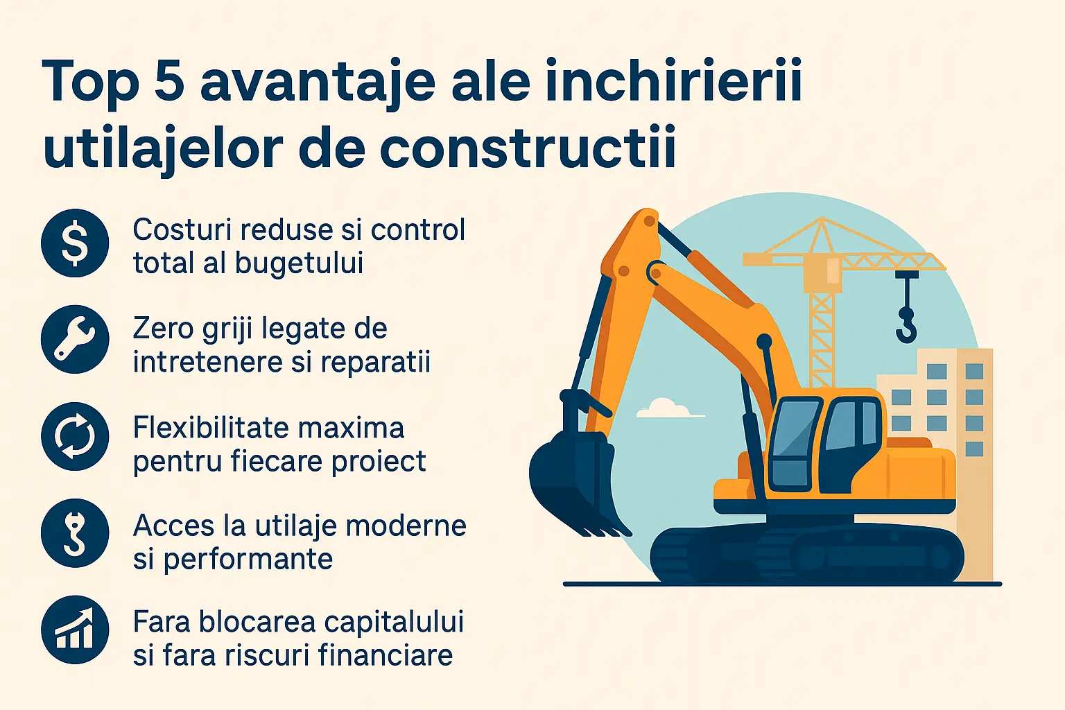 top 5 avantaje inchiriere utilaje de constructii